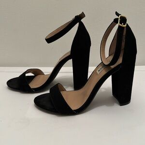 Steve Madden Carrson Black Suede Block Heel